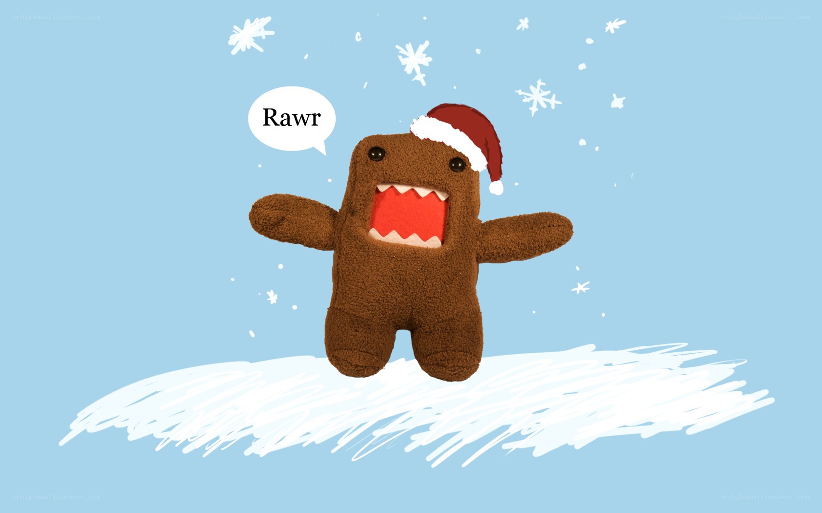Domo in a Santa hat