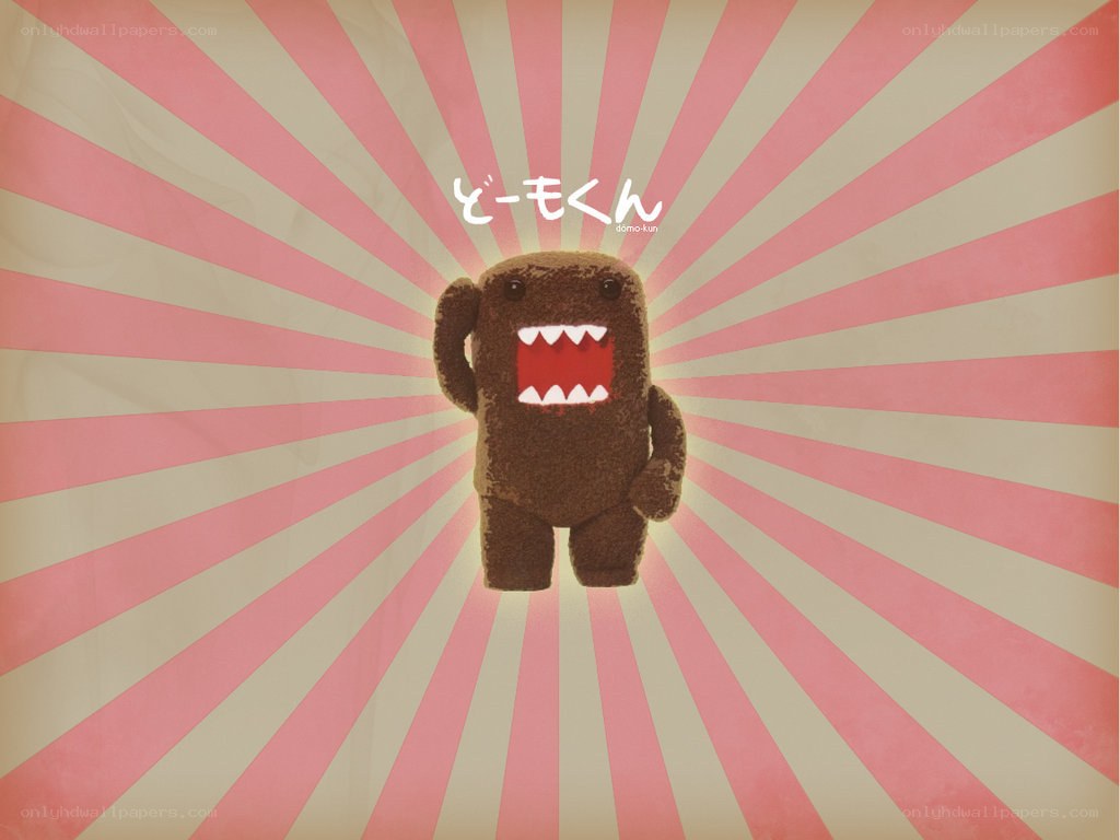 Domo-kun character on pink background