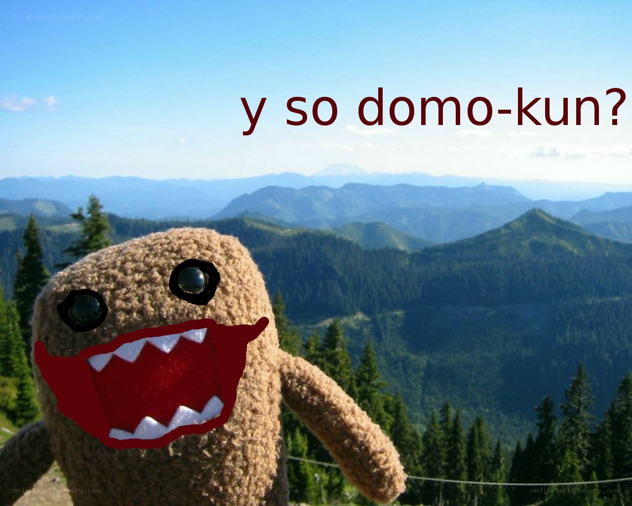 Domo-kun in the mountains