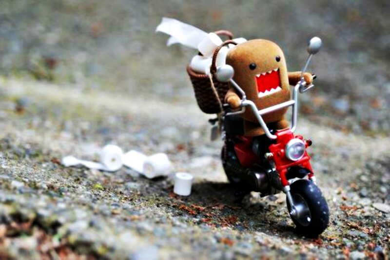 Domo-kun on Motorcycle