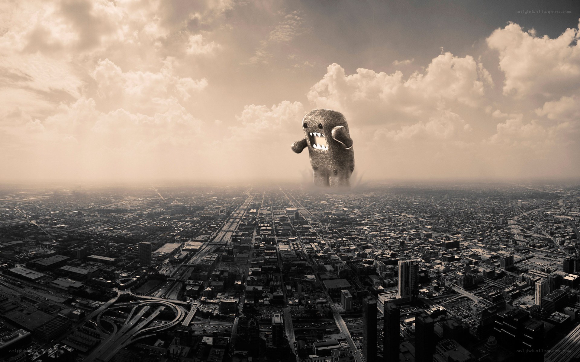 Domo monster over city