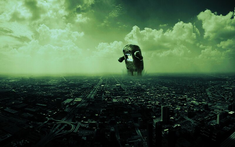 Domo monster over city
