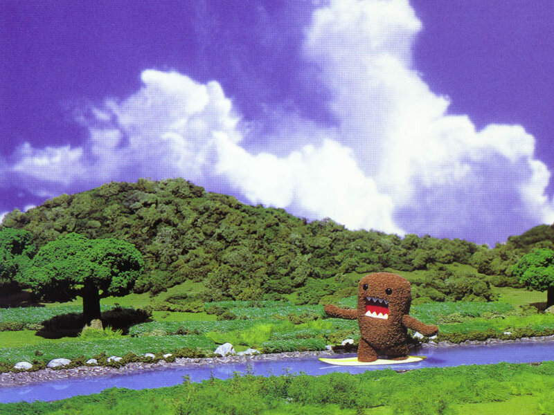 Domo on a surfboard