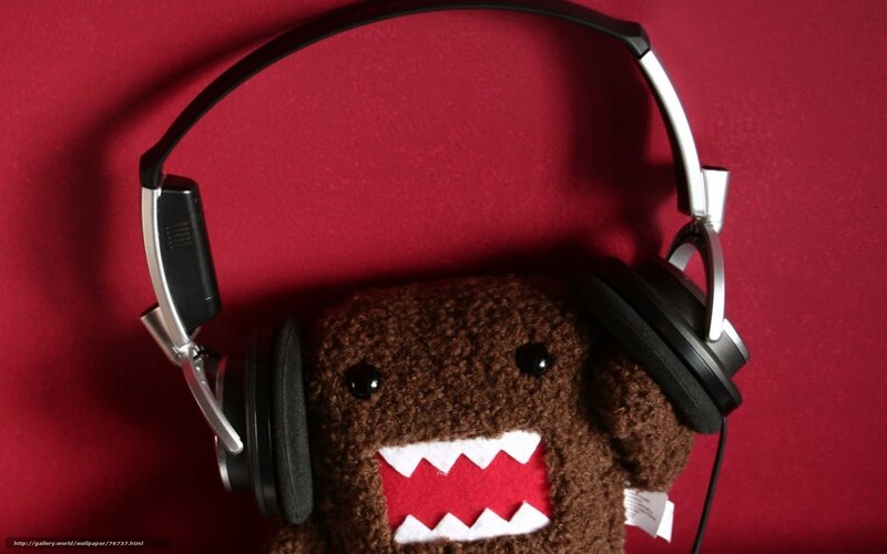 Domo plush with headphones