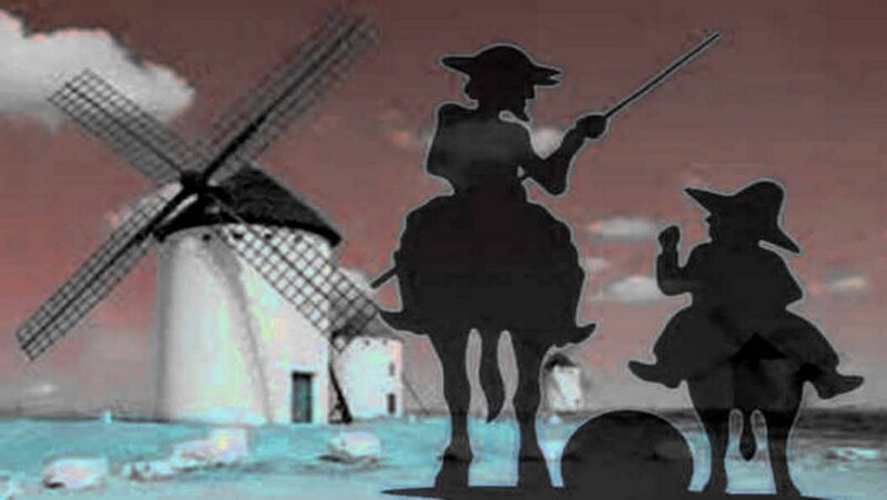 Don Quixote and Sancho Panza — Black