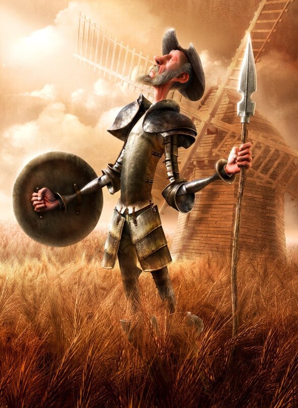 Don Quixote in a wheat field