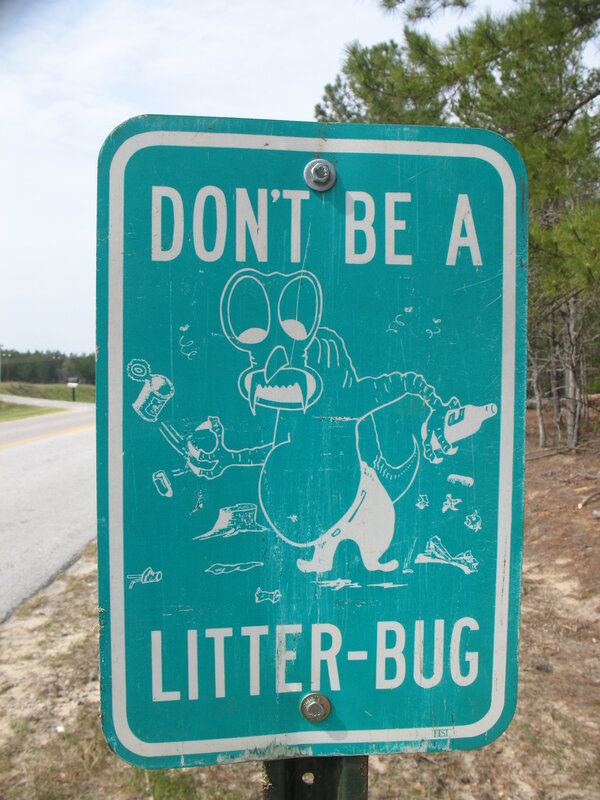 Don't Be a Litter-Bug sign