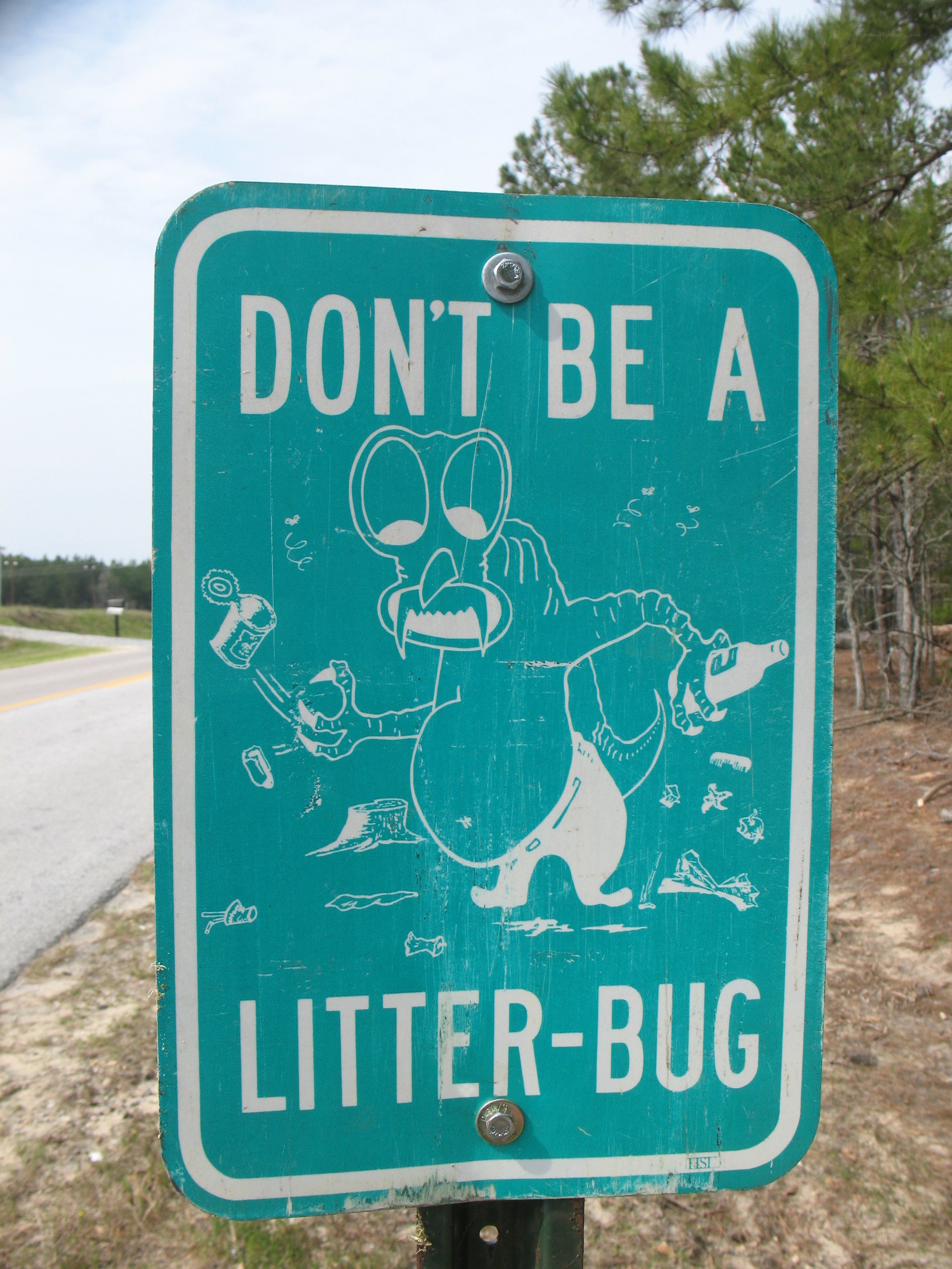 Don't Be a Litter-Bug sign