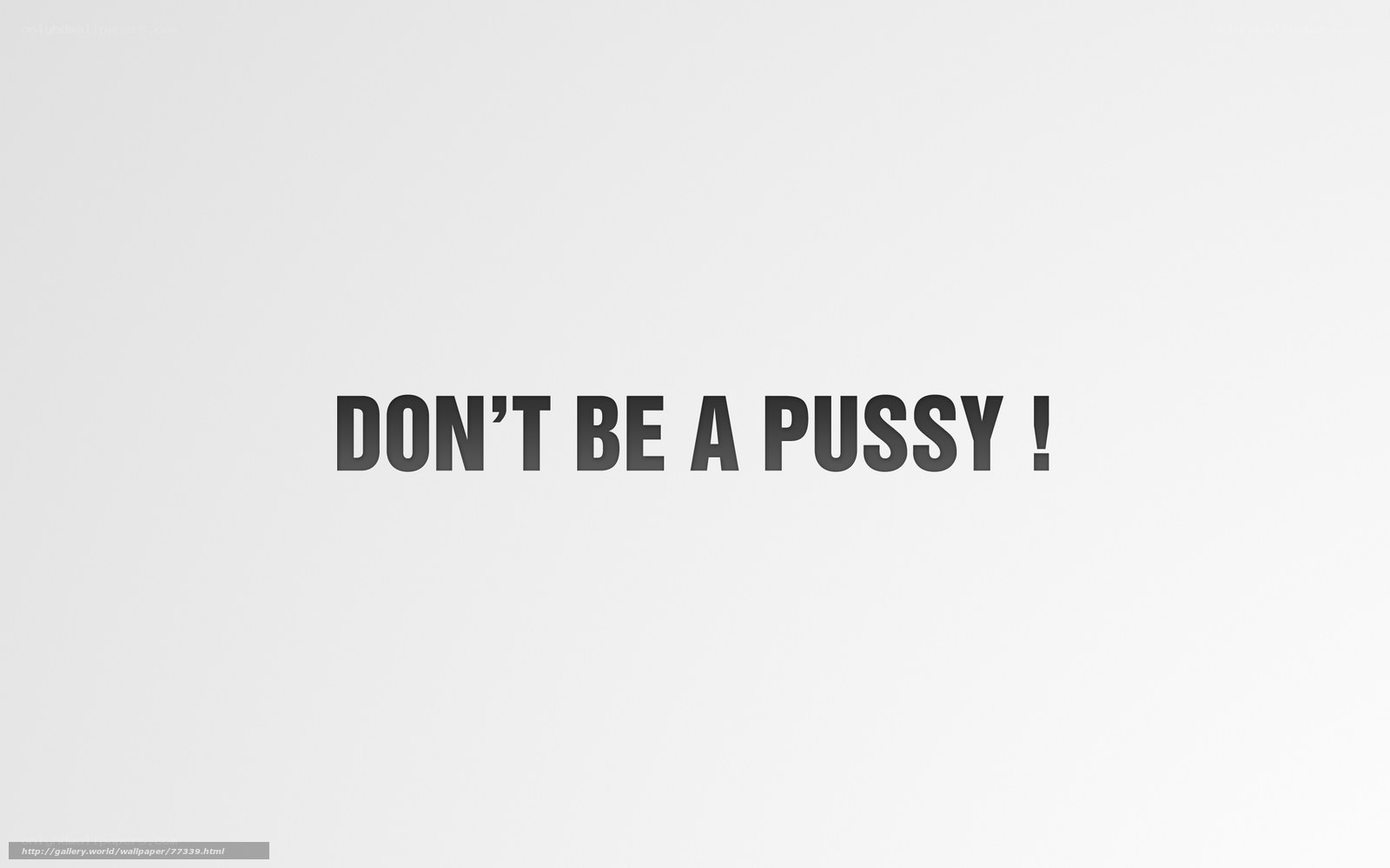 Don't Be a Pussy