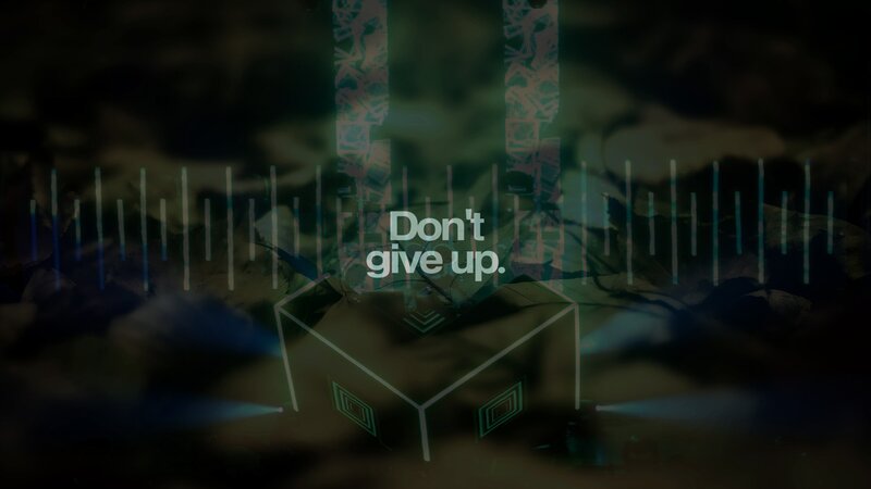 Don't give up text overlay