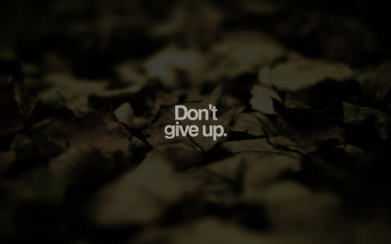 don't give up text