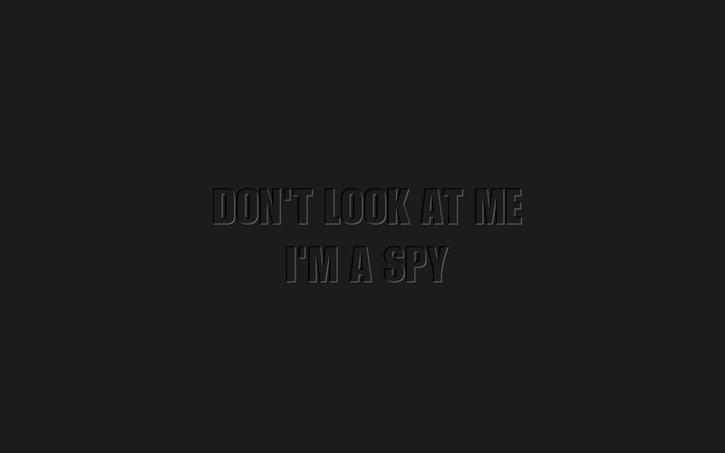 don't look at me i'm a spy