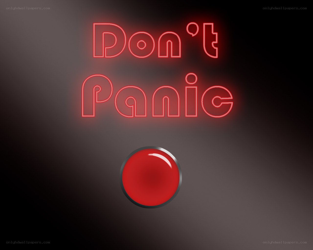 Don't Panic neon sign