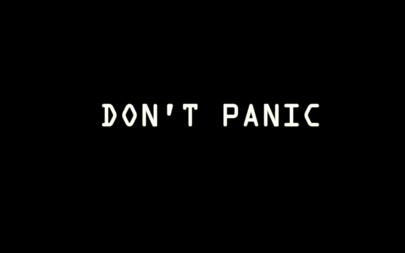 don't panic text