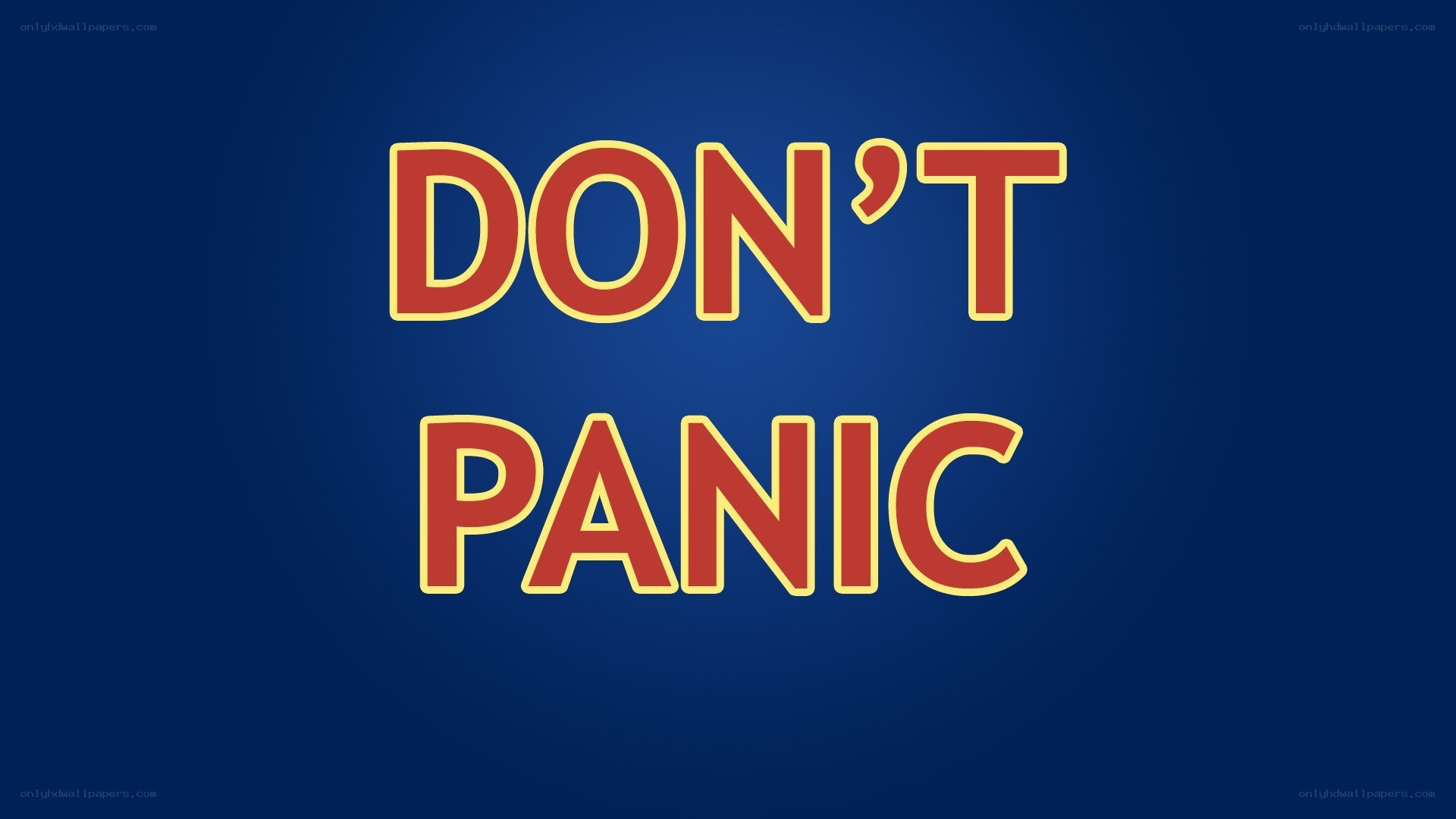 don't panic text