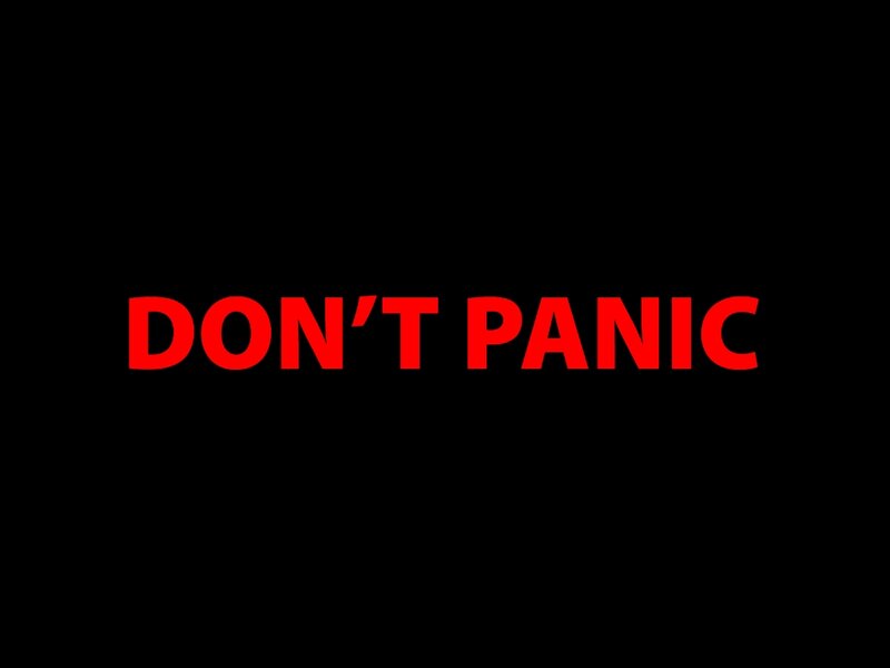 don't panic text