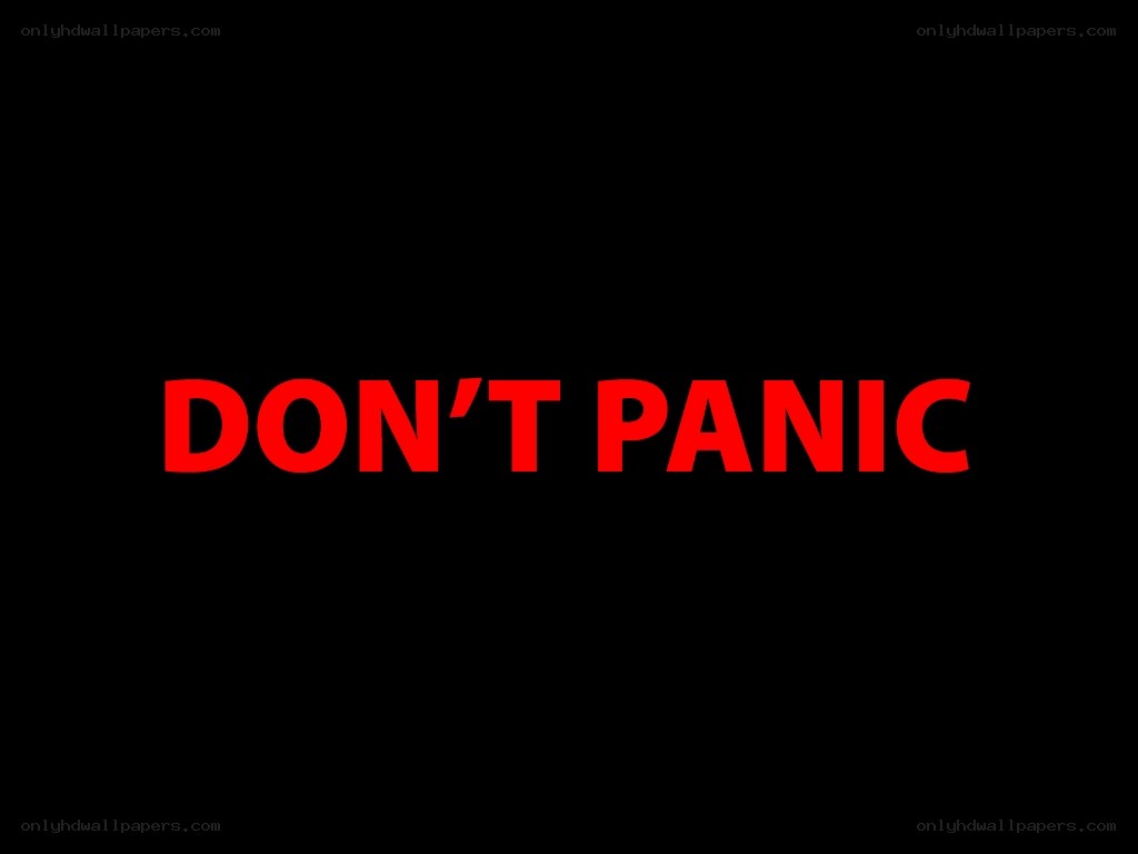 don't panic text