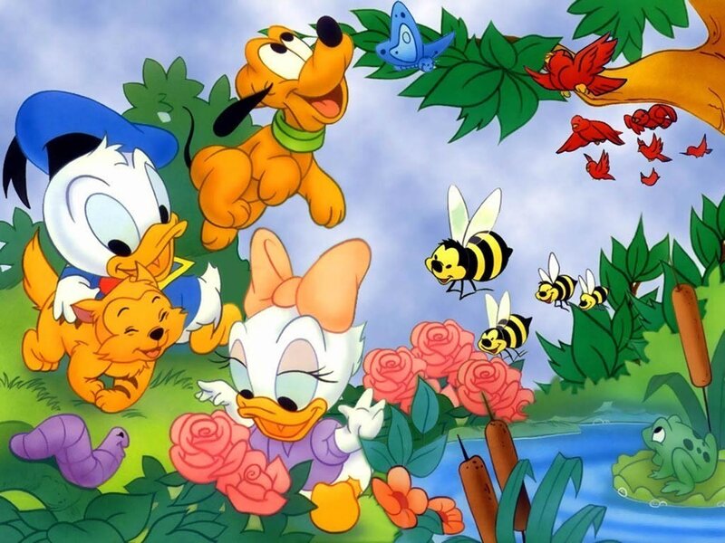 Donald and friends in garden