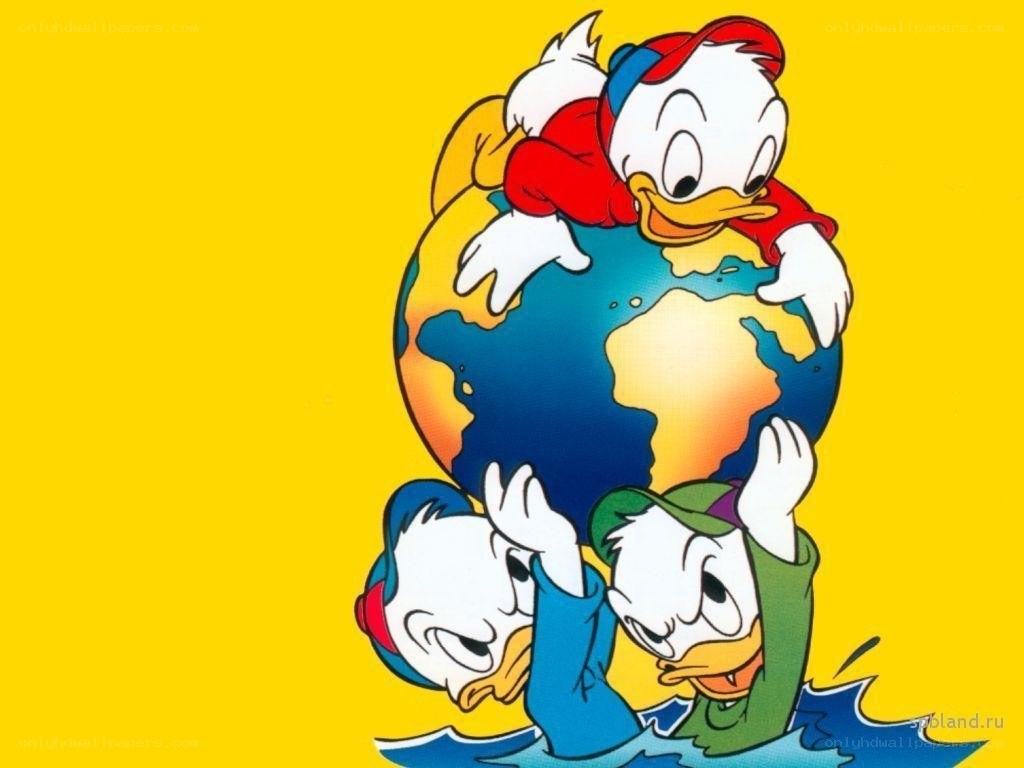 Donald Duck and the globe