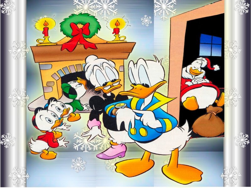 Donald Duck Christmas scene