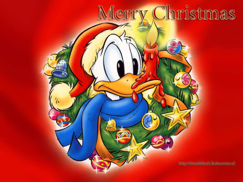 Donald Duck in Wreath — Red