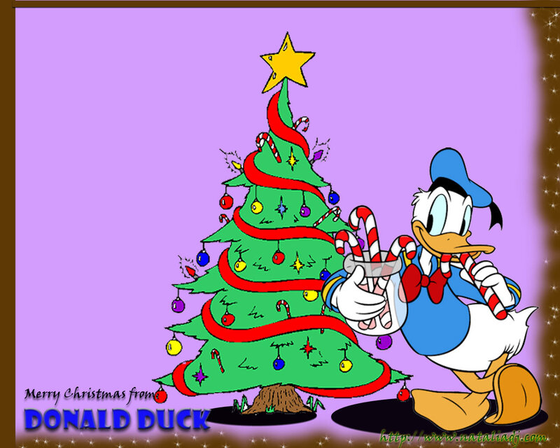 Donald Duck with Christmas Tree