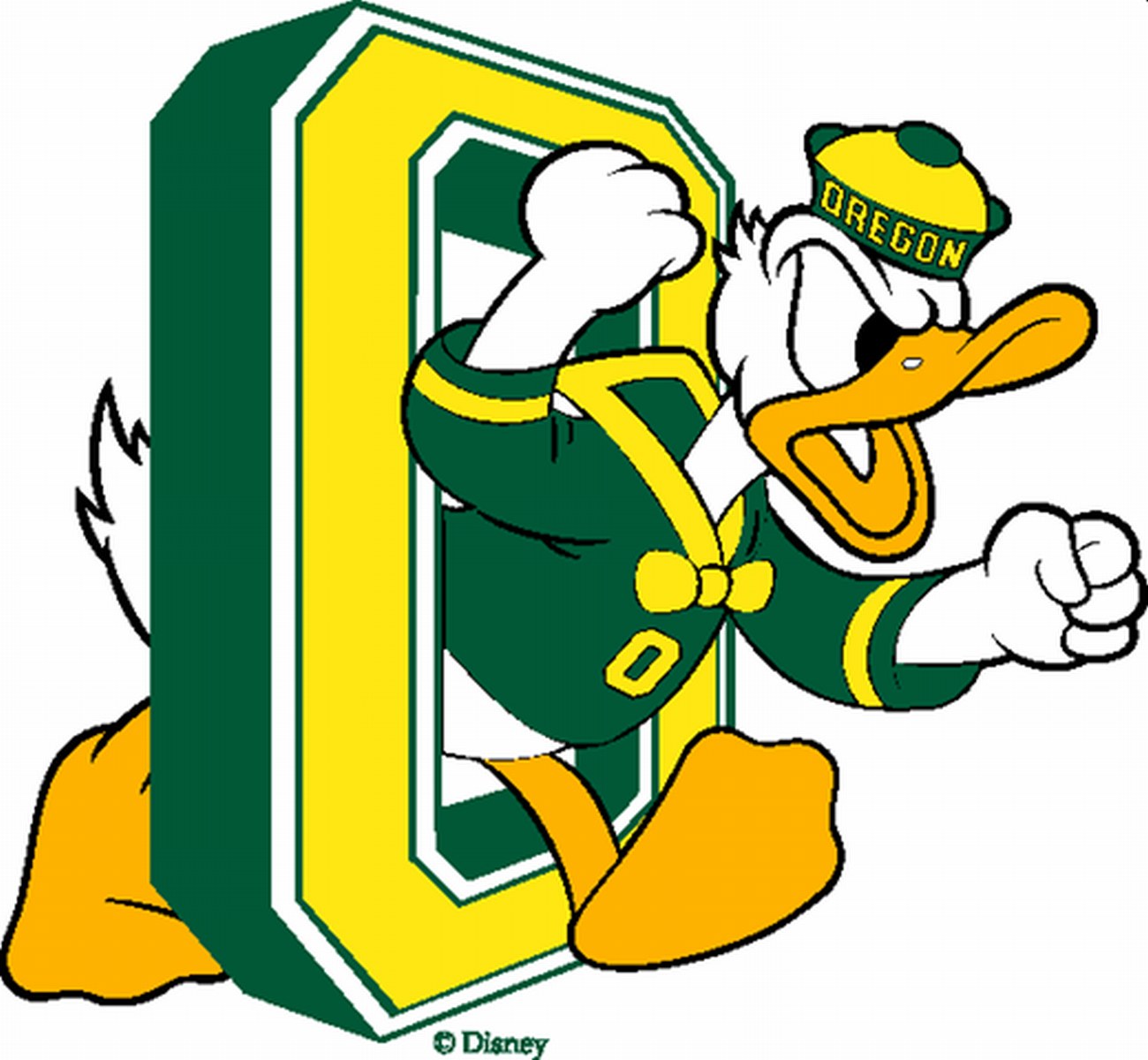Donald Duck with Oregon logo