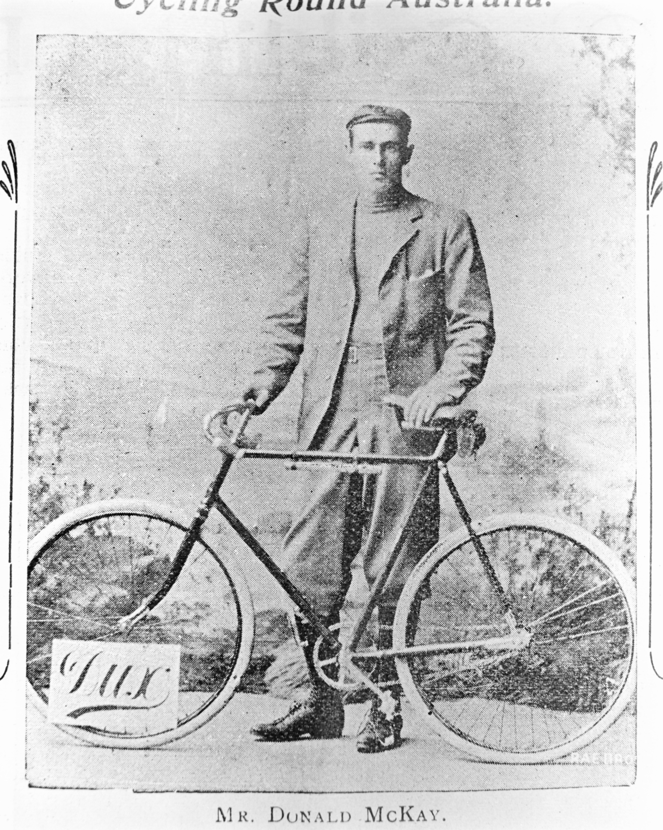 Donald McKay with bicycle
