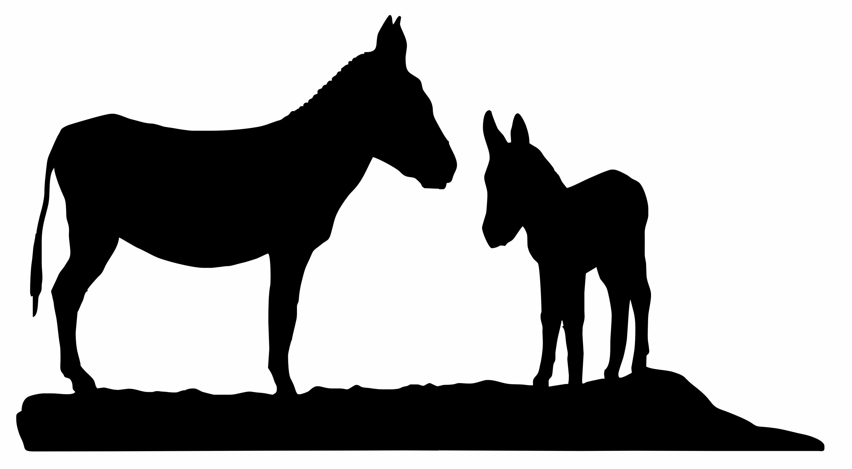 donkey and foal silhouette