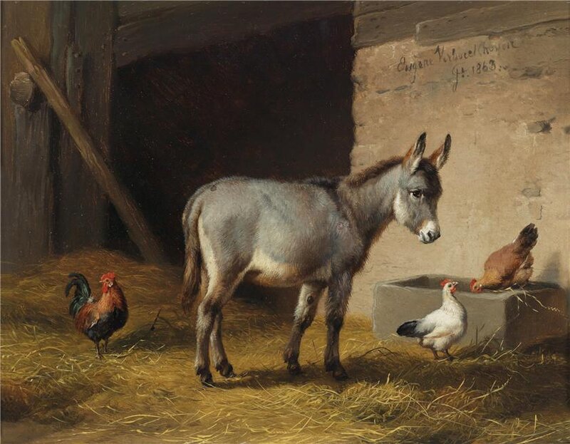Donkey in Barn