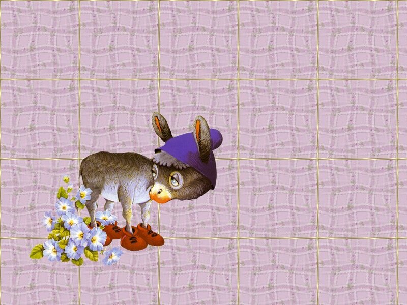 donkey in purple hat