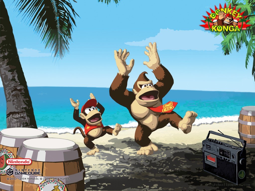 Donkey Kong and Diddy Kong dancing