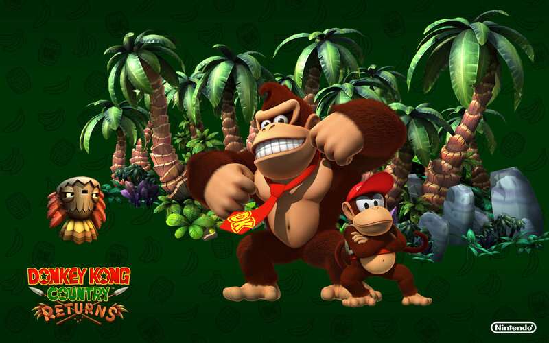 Donkey Kong and Diddy Kong — Green, Playful