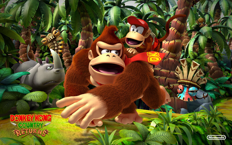 Donkey Kong and Diddy Kong in jungle