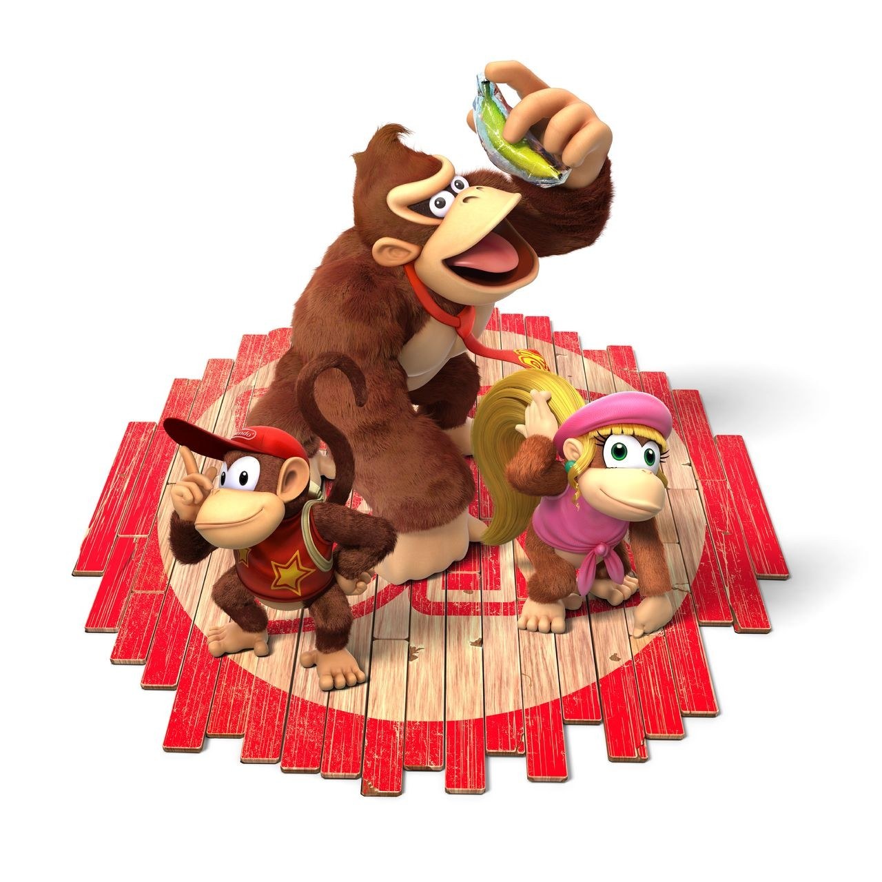 Donkey Kong and friends on a platform