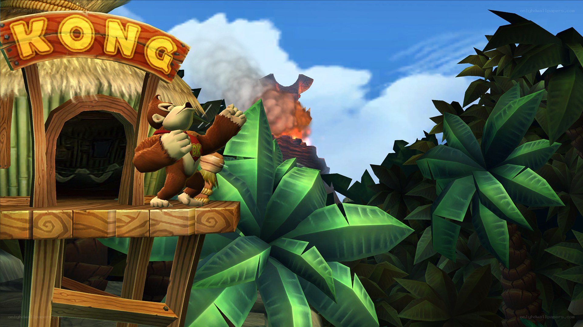 Donkey Kong on a wooden platform