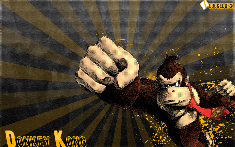 Donkey Kong pixel art wallpaper