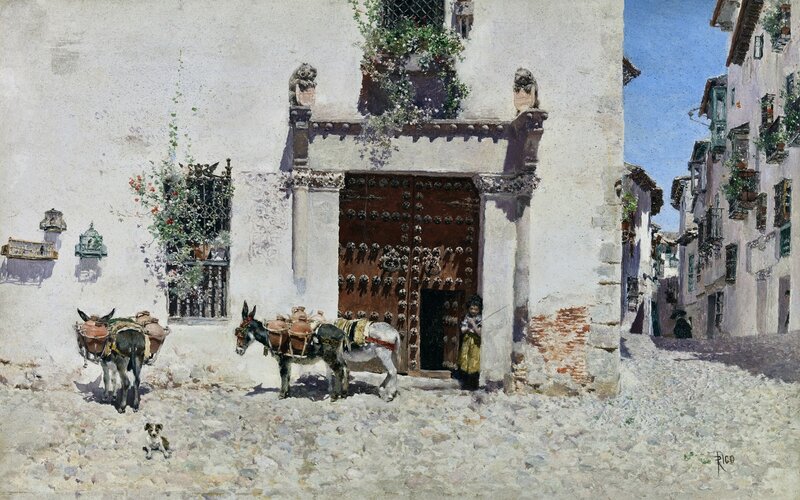 Donkeys in a Spanish street