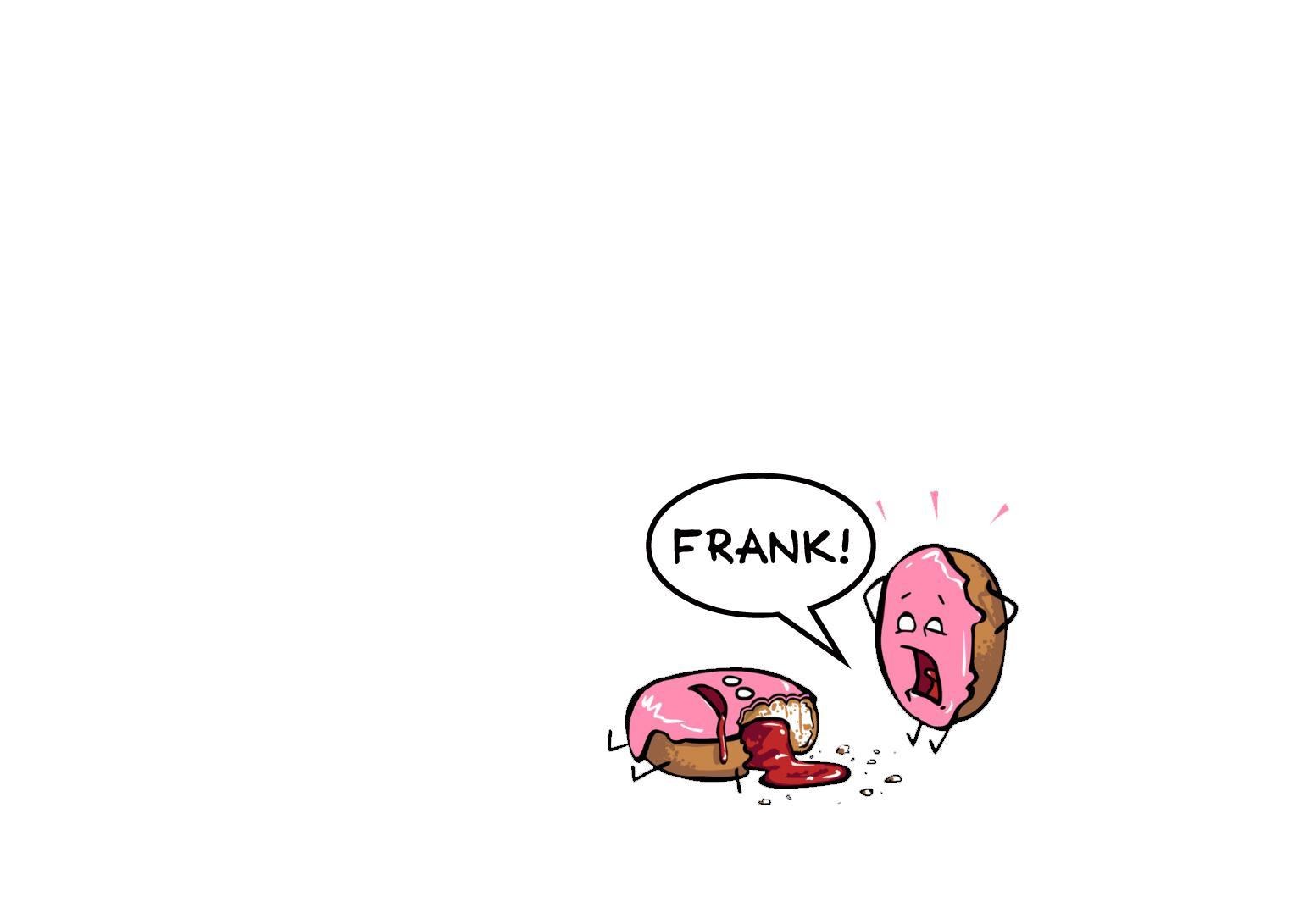 Donut character with blood