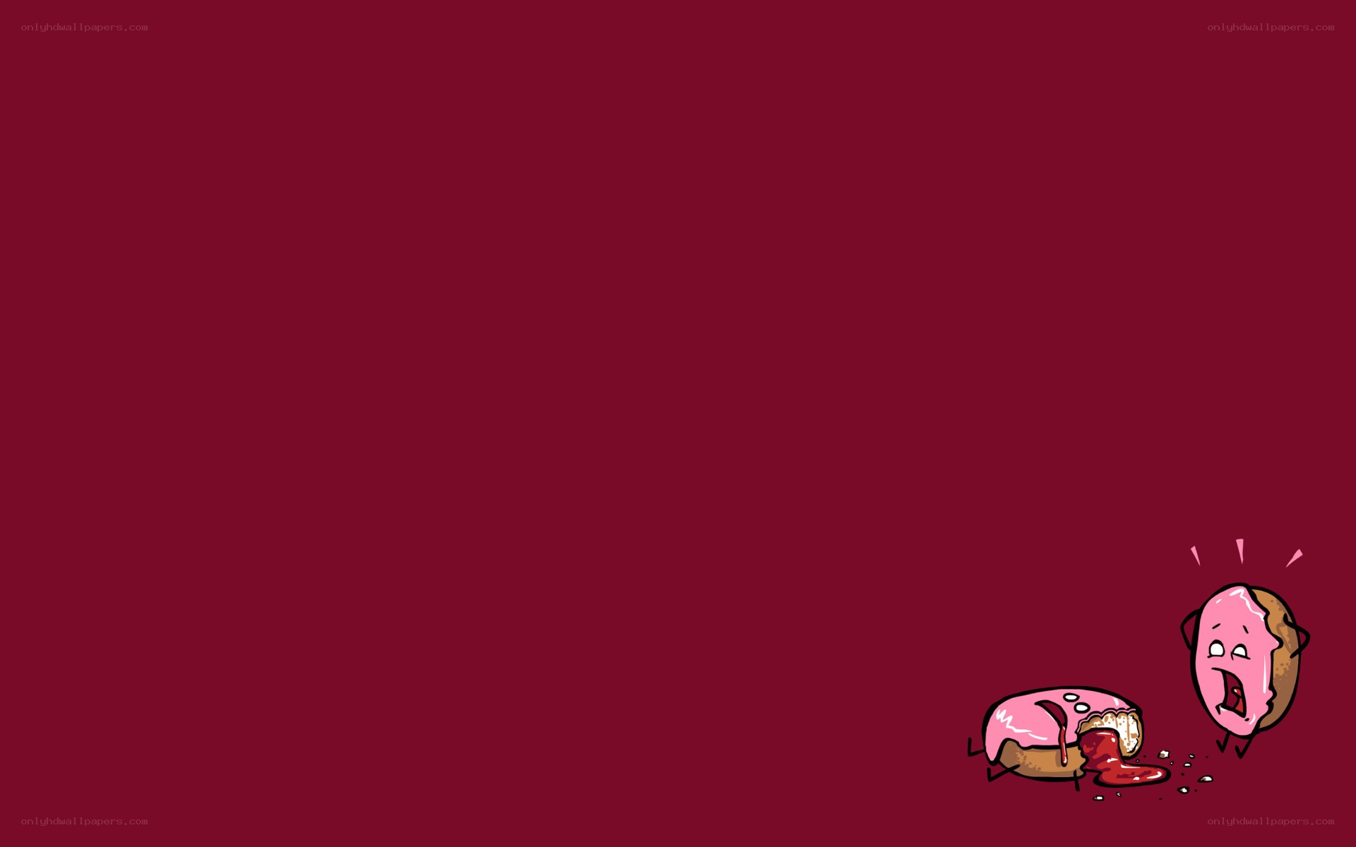 donut character with blood