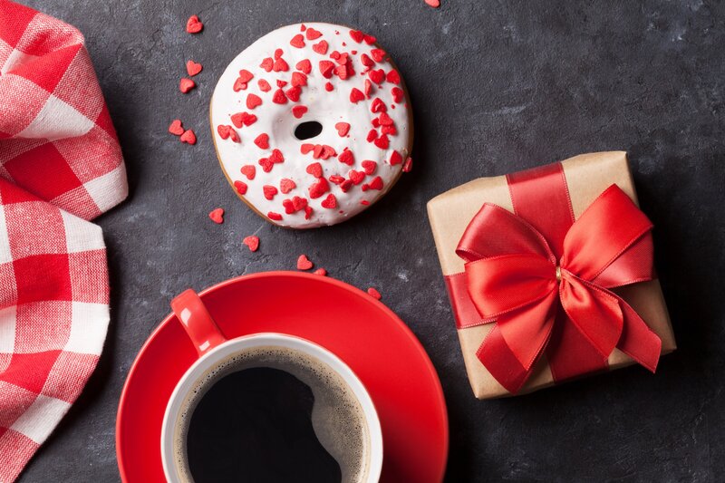 Donut with Heart Sprinkles