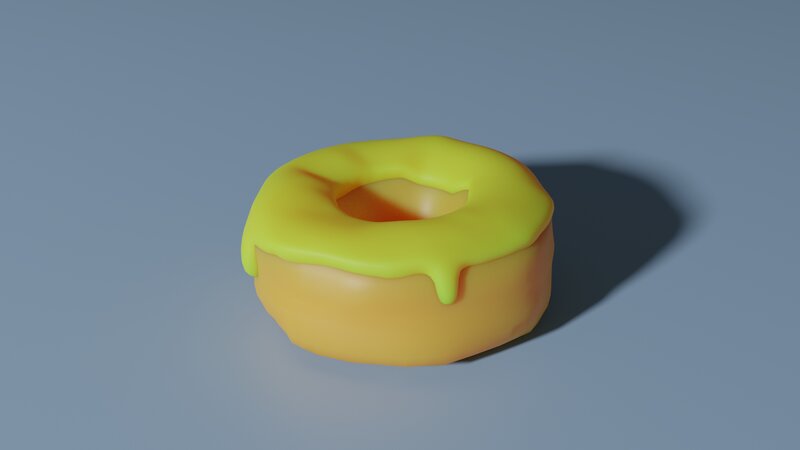Donut with Yellow Icing