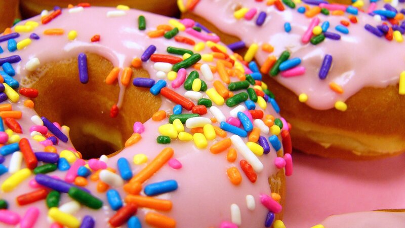 Donuts with Pink Icing — Colorful, Photograph