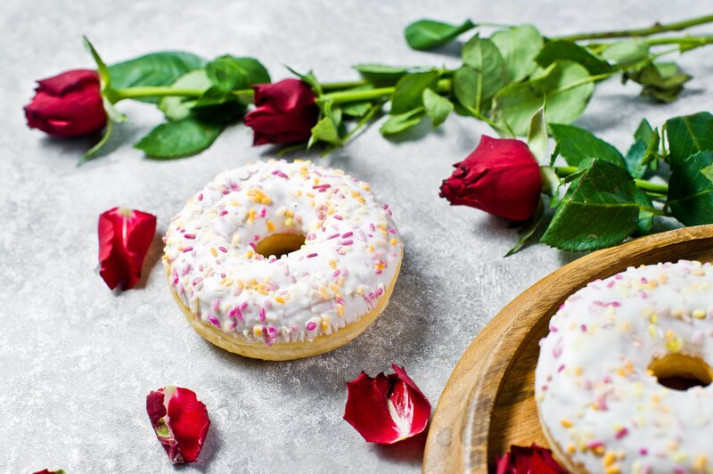 Donuts with Rose Petals