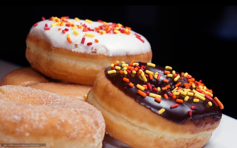 Donuts with Sprinkles — Brown, Appetizing, Photograph, Chocolate
