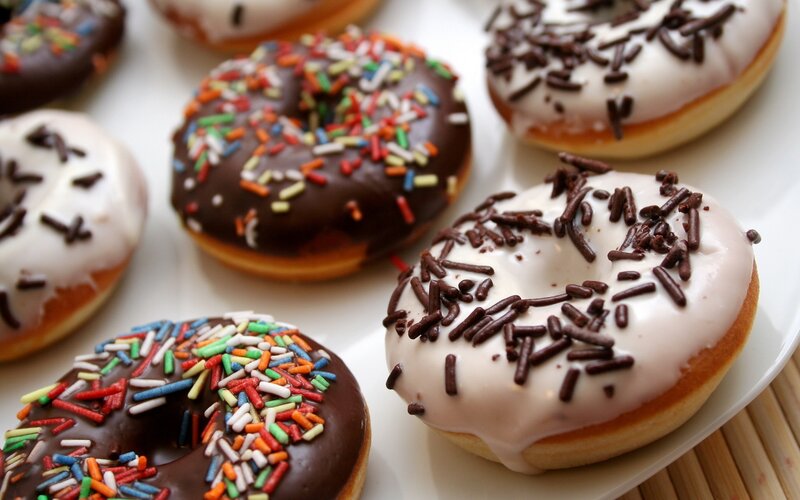 Donuts with Sprinkles — Brown, Appetizing