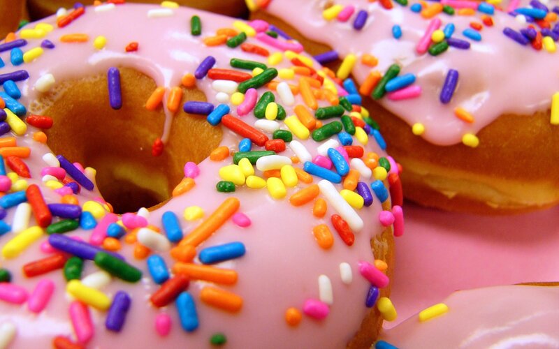 Donuts with Sprinkles — Pink, Appetizing