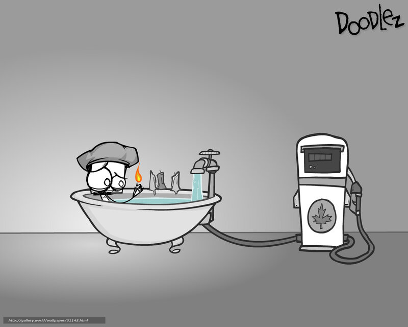 Doodlez cartoon bathtub scene