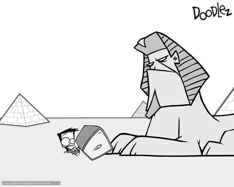 Doodlez cartoon with sphinx