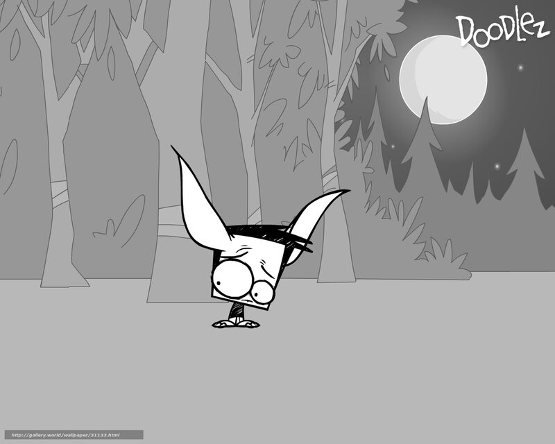 Doodlez character in forest